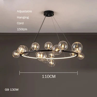 lustre en verre design moderne avec bulles pour intérieur élégant - vue 12 sur 18