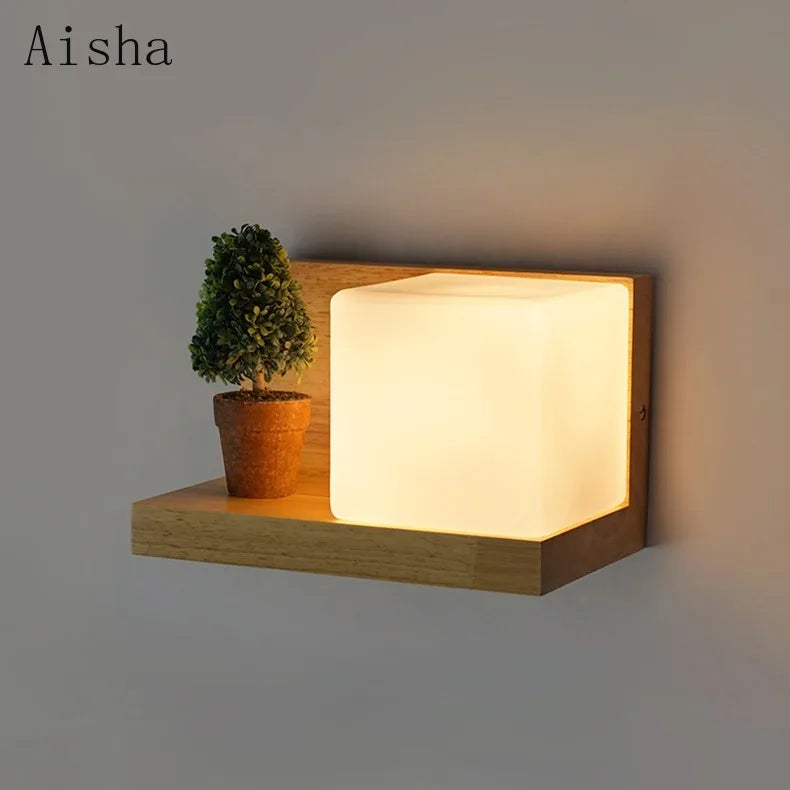 applique murale rétro en verre de sucre style japonais décoratif - vue 6 sur 10