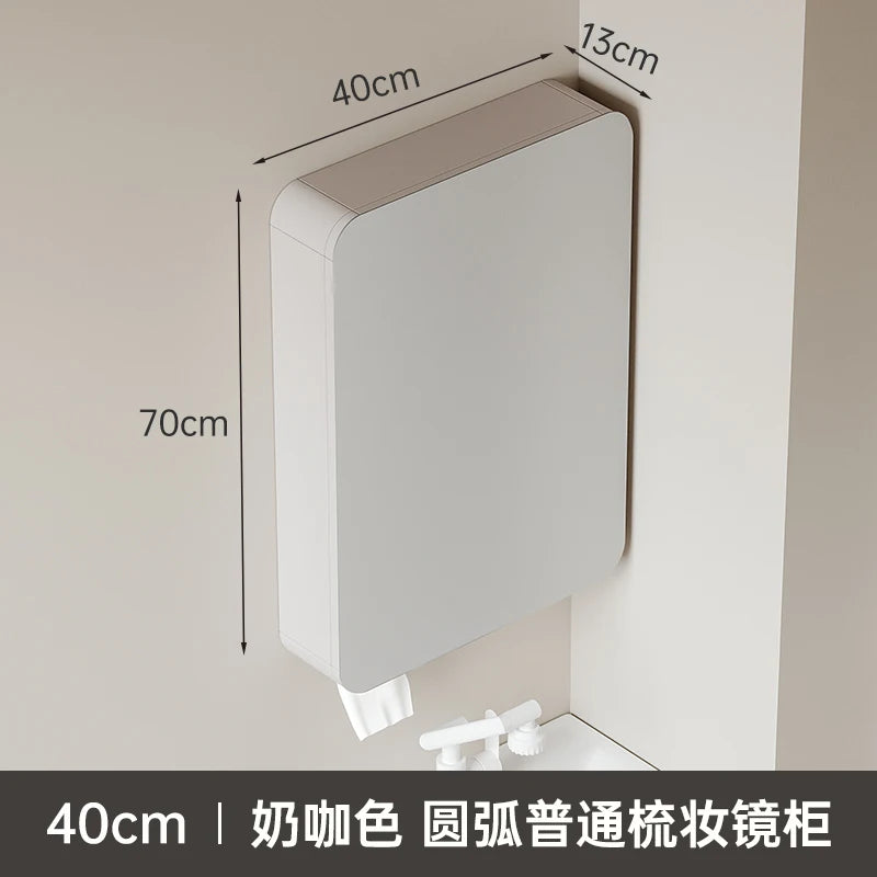 armoire circulaire en aluminium avec miroir éclairage intelligent et rangement - vue 16 sur 32