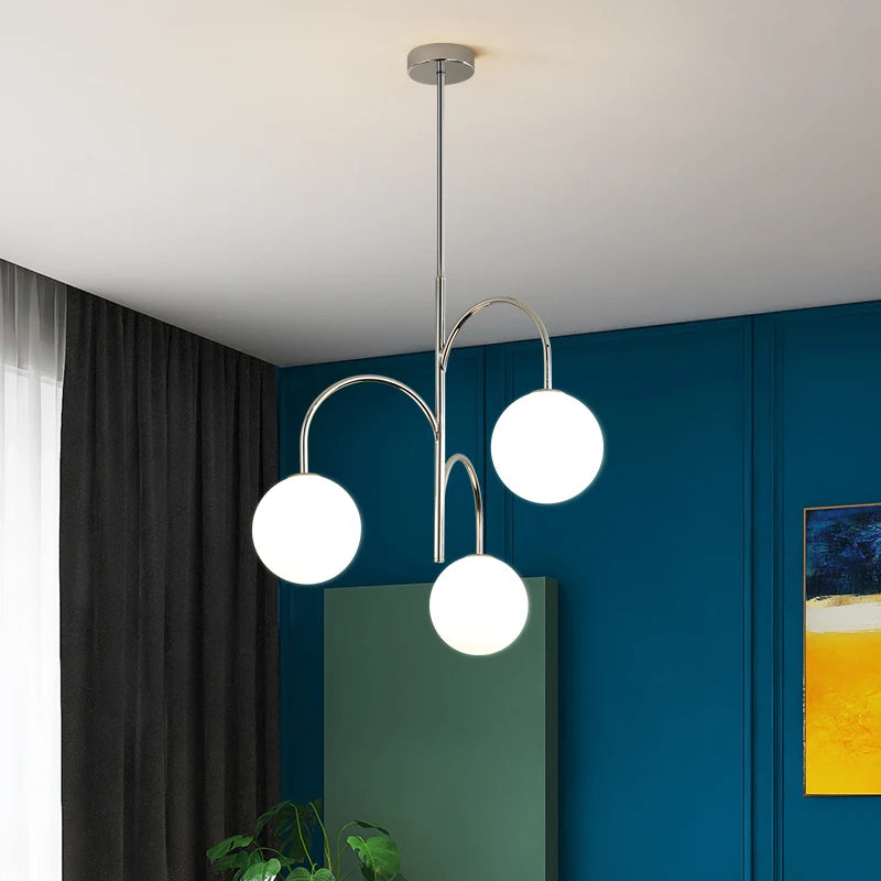 lustre moderne en fer et verre pour décoration intérieure - vue 7 sur 7