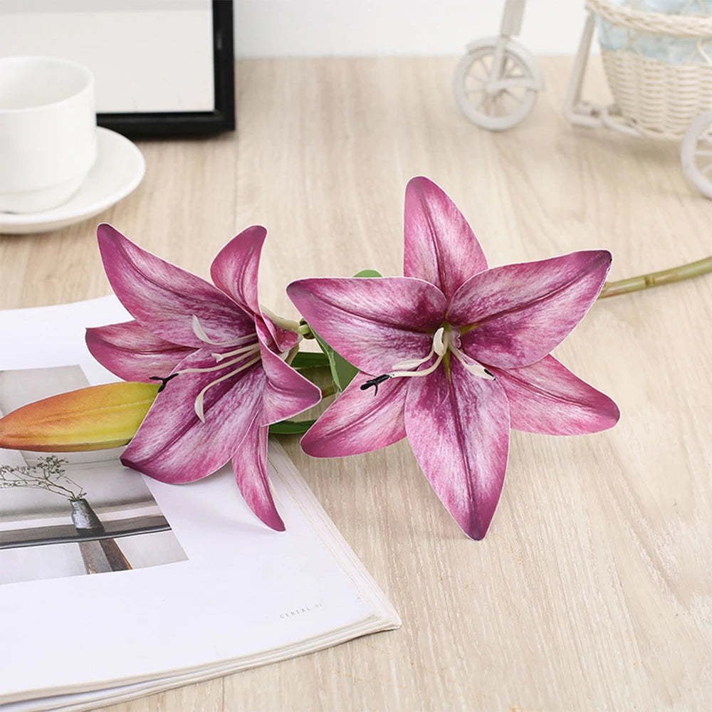 fleurs artificielles de lys pour décoration de jardin et mariage - vue 10 sur 13