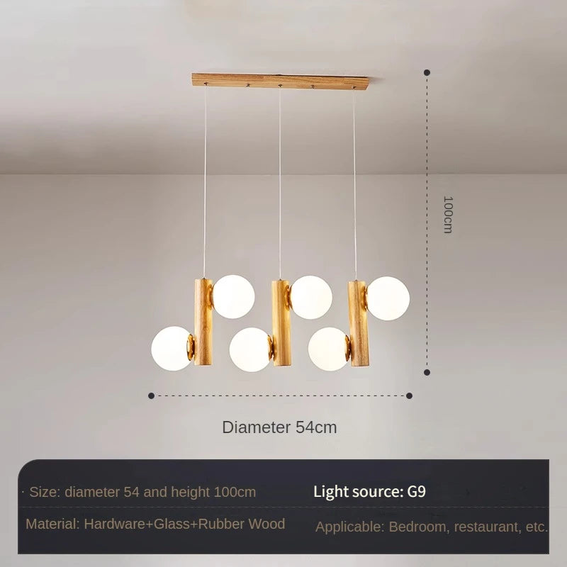 suspension en bois et verre pour restaurant moderne et créatif - vue 10 sur 10