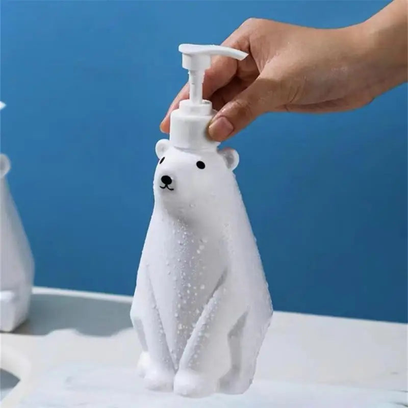 distributeur de lotion ours polaire rechargeable pour salle de bain - vue 5 sur 7