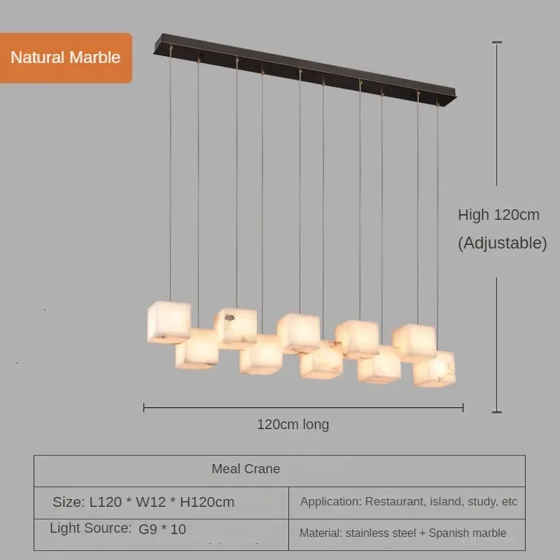 lustre en marbre espagnol style chinois minimaliste pour intérieur élégant - vue 13 sur 15