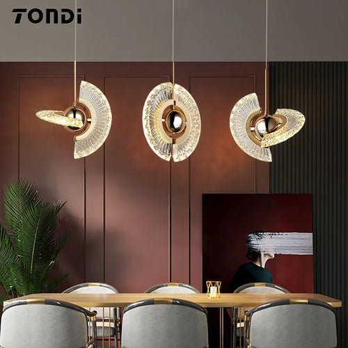Lustre nordique ovale en cristal LED - vue 2 sur 21