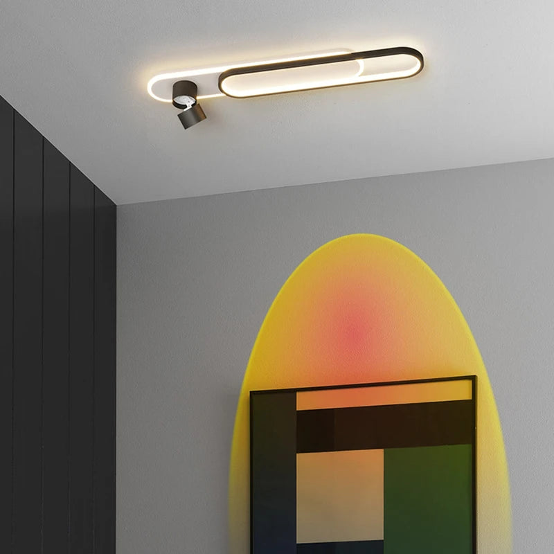 Le soleil ne se couche jamais allée lumière couloir moderne minimaliste salon chambre Long balcon manteau et chapeau Mural plafonniers - vue 6 sur 14