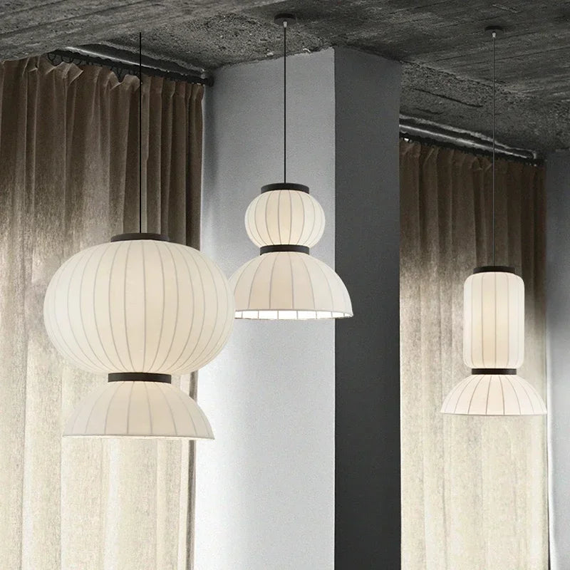 lustre led en soie style minimaliste nordique wabi sabi
