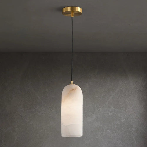 Lustre en laiton et marbre importé - vue 5 sur 19