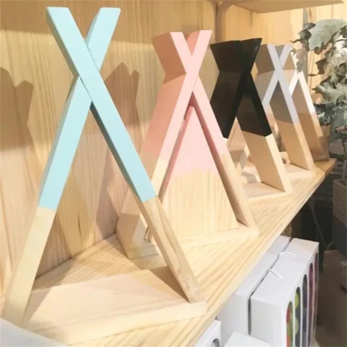 Triangle Wooden Shelf for Wall Decoration, Decorative Crafts, Storage Holder, Living Room, Kids Room - vue 3 sur 10