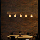 5 têtes Vintage en bois massif lustre créatif Style industriel Restaurant salon Hot Pot boutique Bar café suspension lumière
