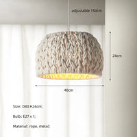 Nordique Wabi Sabi E27 suspension LED lumières tricoté corde minimalisme suspension lampe Lustre suspension lampe salle à manger luminaires