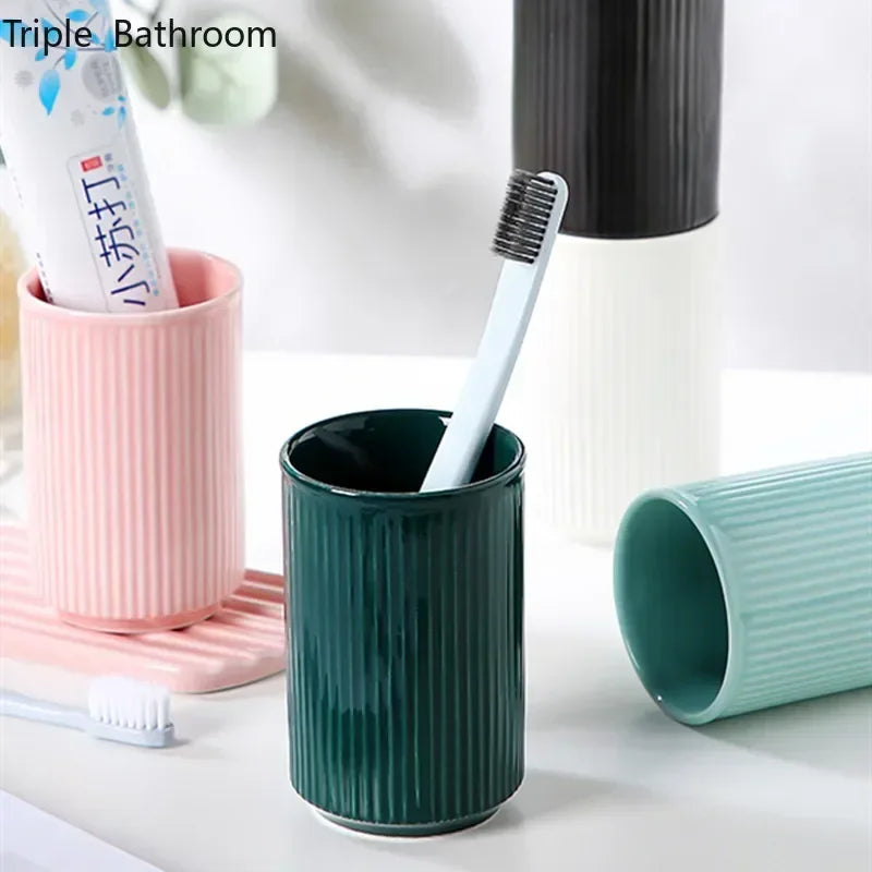 tasse en céramique pour couple porte-brosse à dents et rangement - vue 5 sur 22