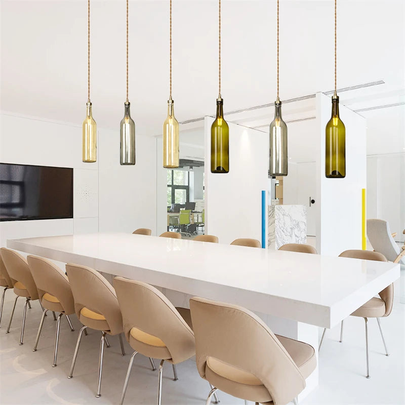 suspension LED en laiton et verre design moderne décoratif - vue 10 sur 12