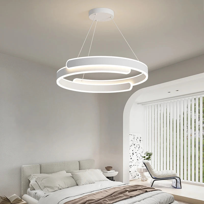 lustre led simple en forme d'anneau pour maison
