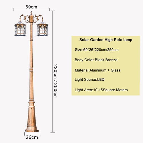 Lampadaire solaire de Style européen