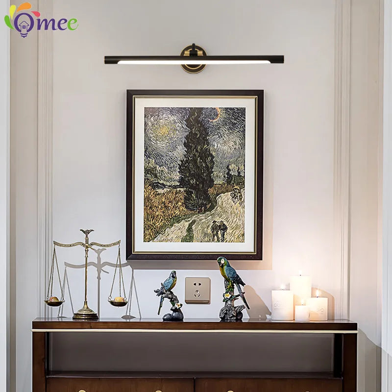 Américain Led salle de bain applique miroir lampe noir Bronze lampes de vanité pour la maison moderne intérieur appliques murales luminaire Makeu - vue 4 sur 11