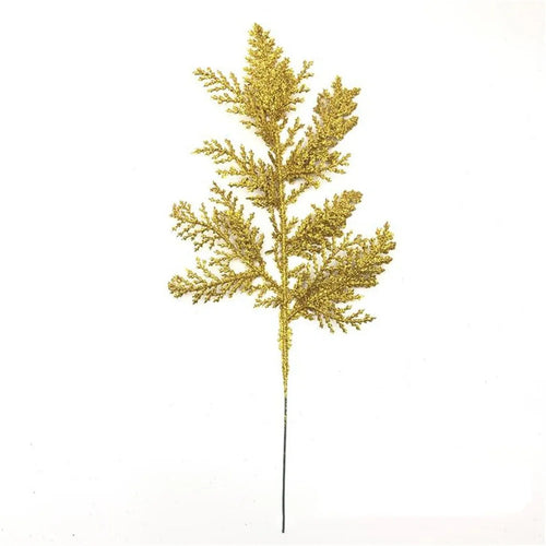 décoration de noël feuilles de pin paillettes pour bricolage couronne arbre - vue 12 sur 17