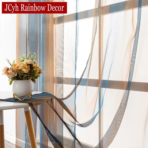 Voilage en tulle brodé moderne pour salon chambre - vue 4 sur 9
