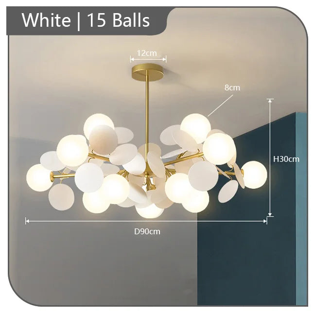 Children's chandelier with multicoloured flowers decorative pendant light