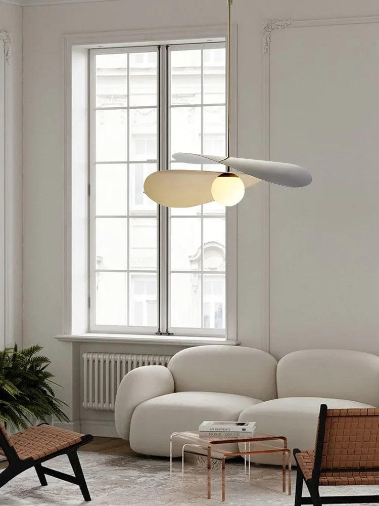 suspension moderne en métal et verre design artistique - vue 5 sur 7
