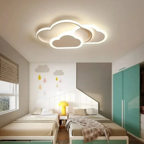 Nordic style LED cartoon cloud ceiling light for children - vue 2 sur 10