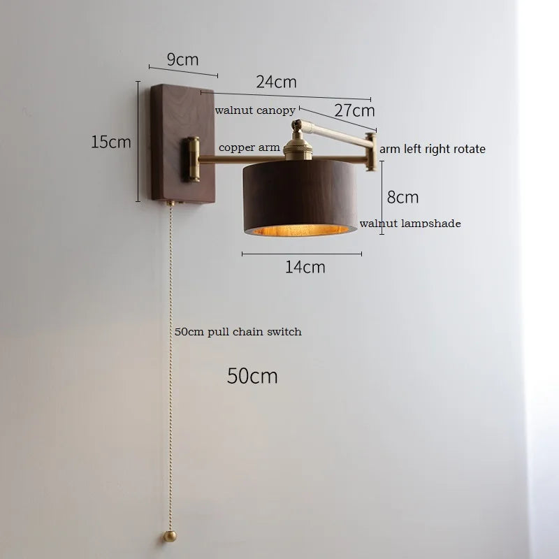 Applique murale LED en bois de frêne et de noyer - vue 14 sur 23