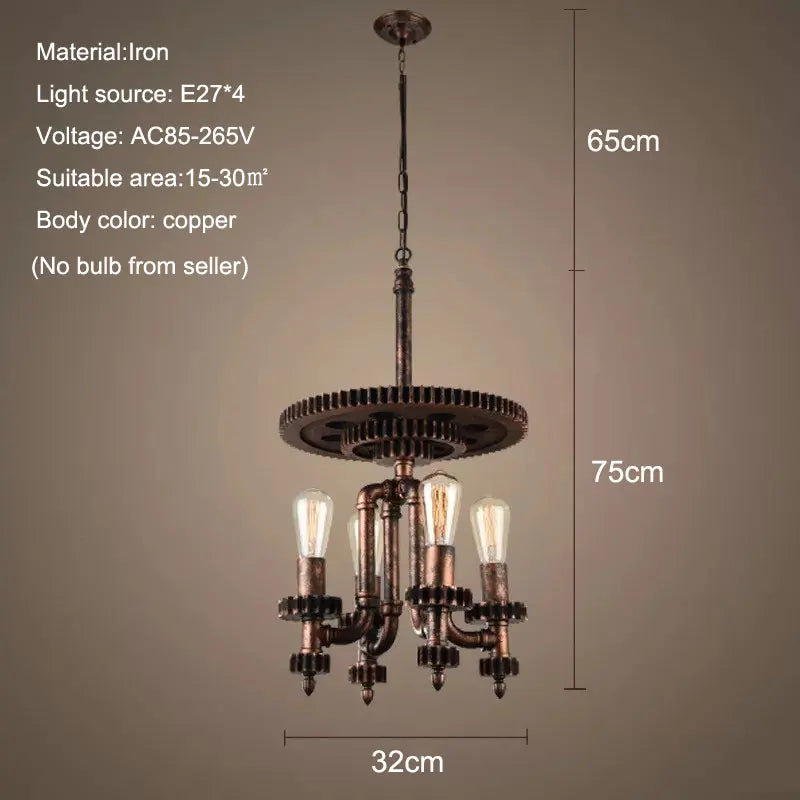 Suspension artistique en fer de Style industriel Vintage - vue 4 sur 8
