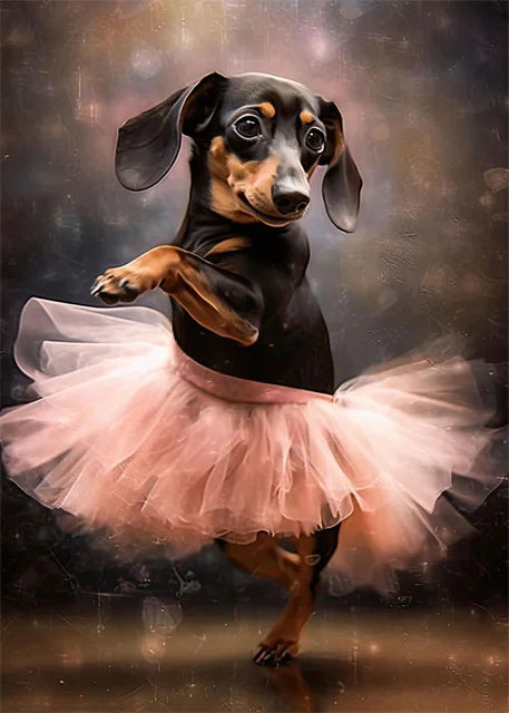 portraits de ballerine de chien art abstrait mural kawaii - vue 24 sur 26