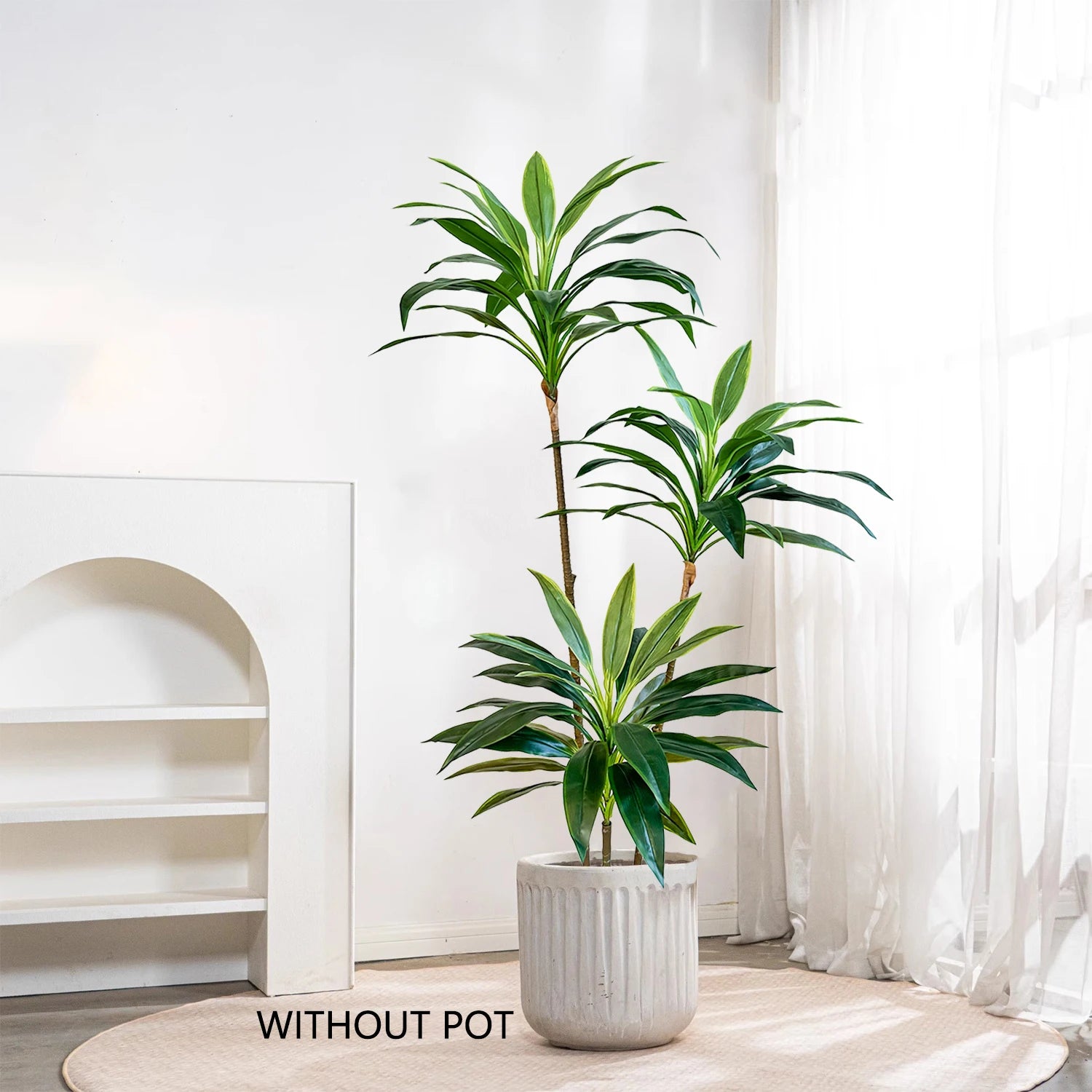 Set of 3 artificial dracaena plants for realistic decoration - vue 5 sur 20