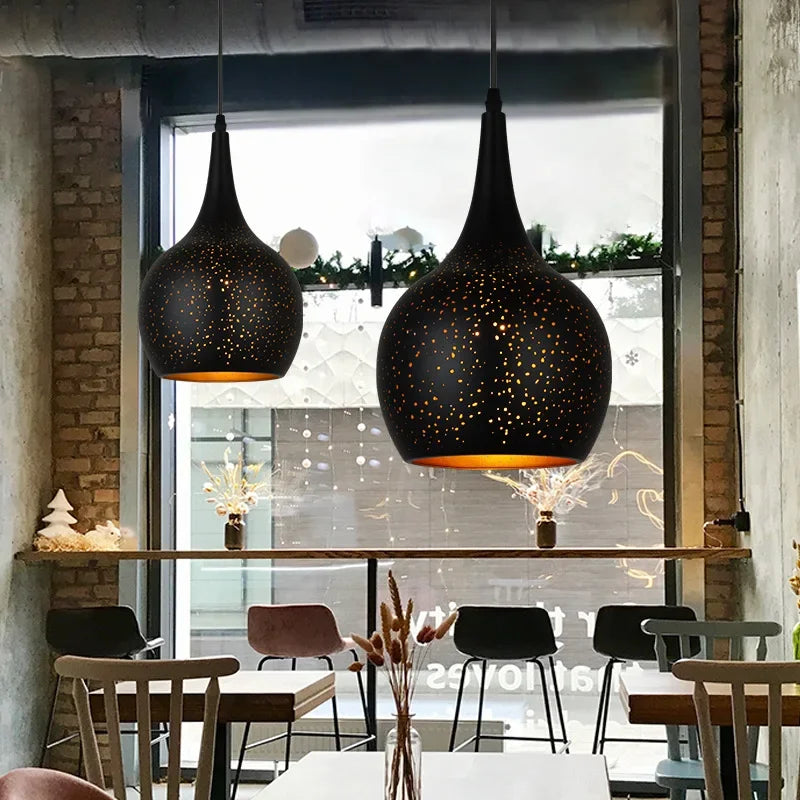Suspension led industriel rétro art décoratif