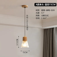 Nordic Japanese three-head log style chandelier for creative interiors
