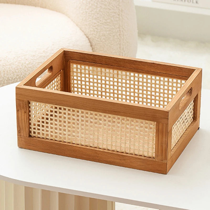 panier décoratif en rotin pour rangement et organisation - vue 7 sur 7