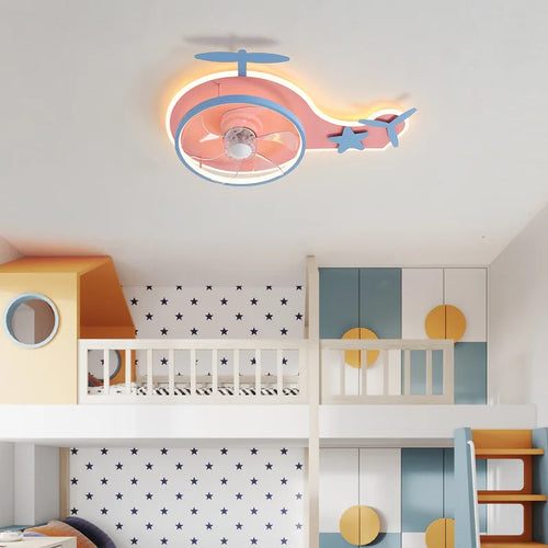 plafonnier led nordique ventilateur avion enfant réglable et télécommande