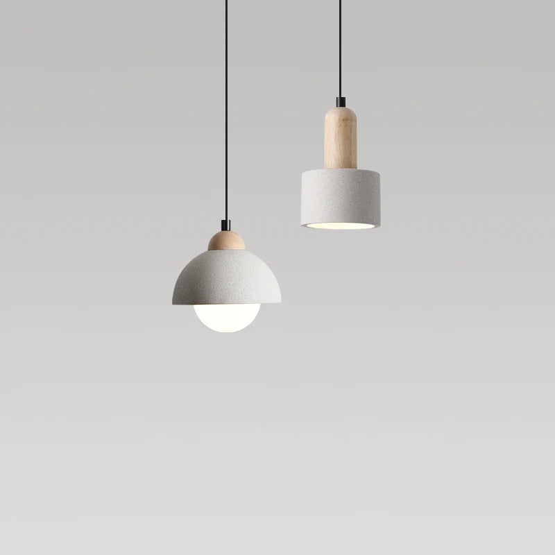 Wabi-sabi Style japonais ciment plafond lustre concepteur nordique minimaliste chambre décor chevet lampes suspendues lampes suspendues