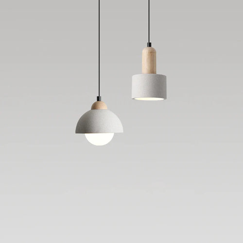 Japanese wabi-sabi style cement chandelier nordic minimalist design - vue 2 sur 8