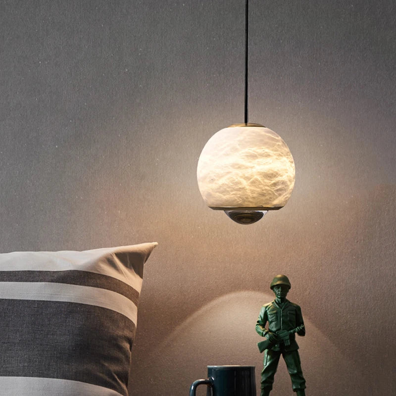 suspension LED en marbre naturel espagnol idéale pour bar et restaurant - vue 3 sur 6