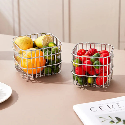 panier de rangement en acier inoxydable pour fruits et légumes