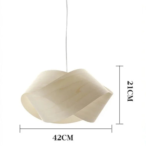 Vintage Chinese style bamboo and wood pendant LED light for bedroom, living room or dining table - vue 18 sur 19