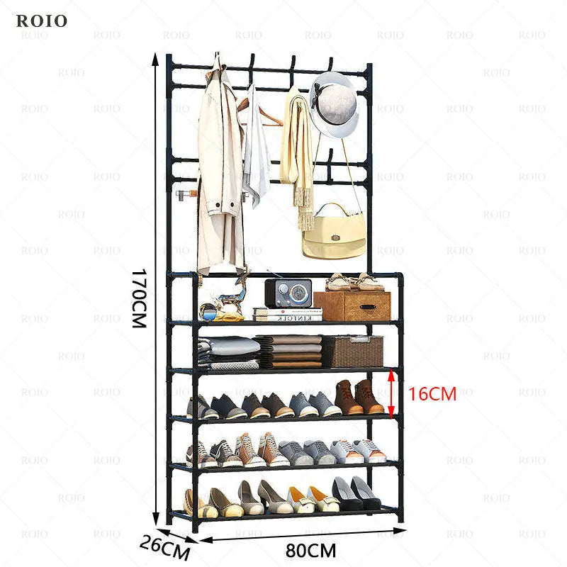 étagère à chaussures porte-manteau et organisateur de vêtements - vue 15 sur 17