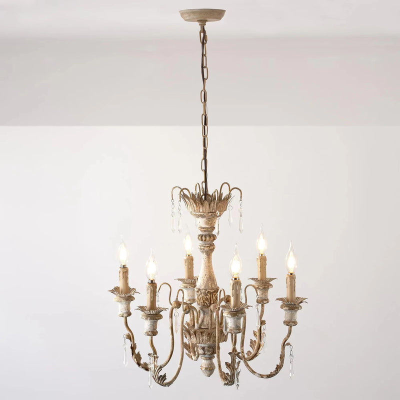 lustre en bois vintage français design art lumière