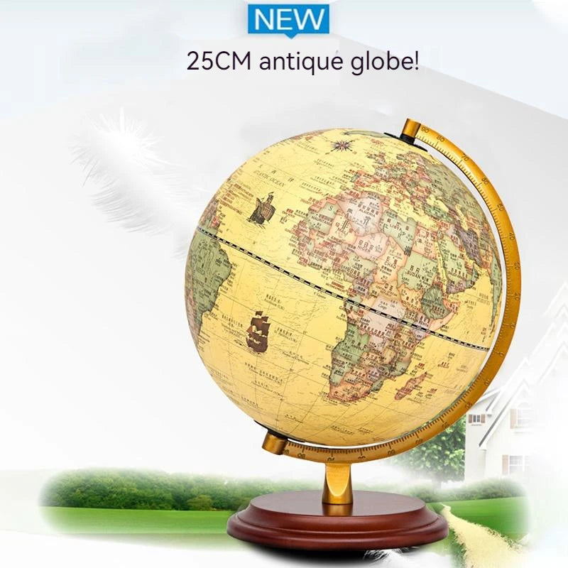 lampe de bureau globe terrestre rotatif et carte géographique - vue 8 sur 10