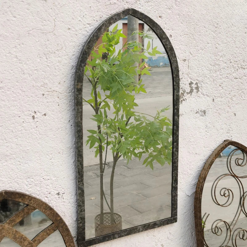 miroirs rétro nordiques en bois pour décoration artisanale murale - vue 4 sur 9