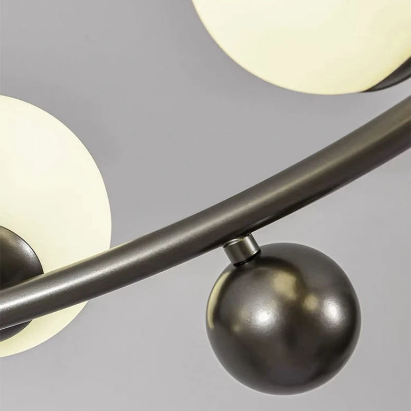 lampe suspendue nordique en métal et verre décorative avec fil réglable - vue 7 sur 13