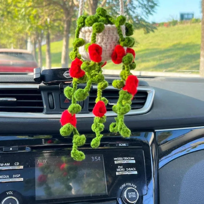 crochet suspendu créatif pour décoration de voiture plante en pot - vue 14 sur 34