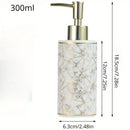 1pc Marble Pattern Ceramic Soap Dispenser,10.14oz Press Type Lotion Dispenser, Refillable Empty Bottle For Shampoo Shower Gel, B