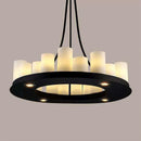 Vintage LED glass candle chandelier pendant for living room, dining, kitchen, restaurant