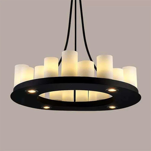 Vintage LED glass candle chandelier pendant for living room, dining, kitchen, restaurant - vue 7 sur 16