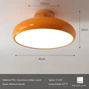 Vintage LED wooden ceiling light nordic orange PVC round fixture