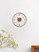 Transparent minimalist wall clock, tree leaf pointer, wood grain wall clock, silent living room, bedroom, office, and holiday de