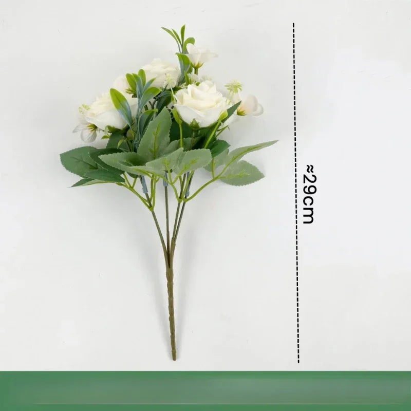 bouquet de roses artificielles en soie pour décoration intérieure - vue 11 sur 12